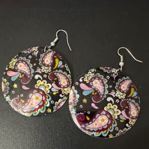 Paisley Patterned Shell Earrings